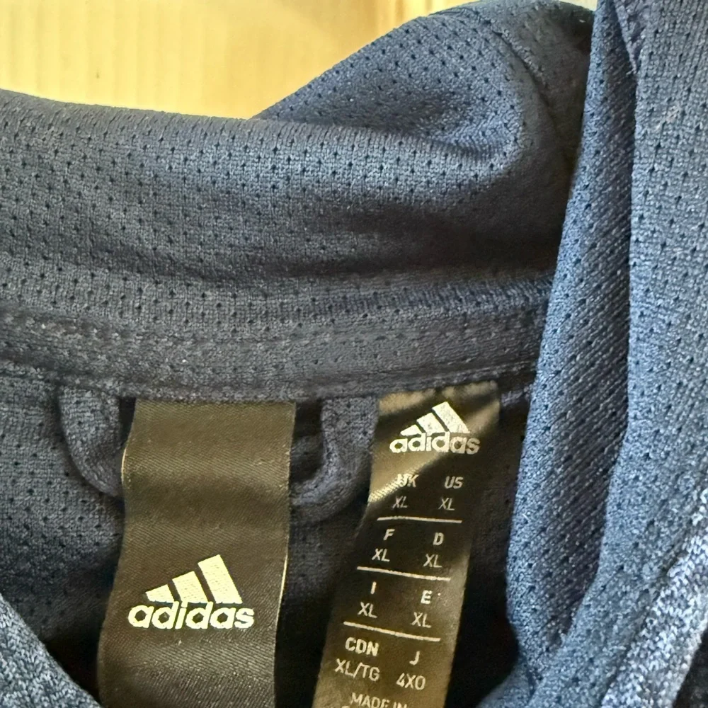 Adidas Blue and Black streaked Climawarm Athletic Hoodie Sweatshirt Sz XL